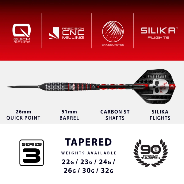Rzutki Harrows RYAN SEARLE SERIES 3 90% steeltip