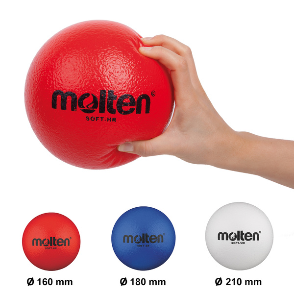 SOFT-SB Piłka piankowa softball Molten 180mm niebieska
