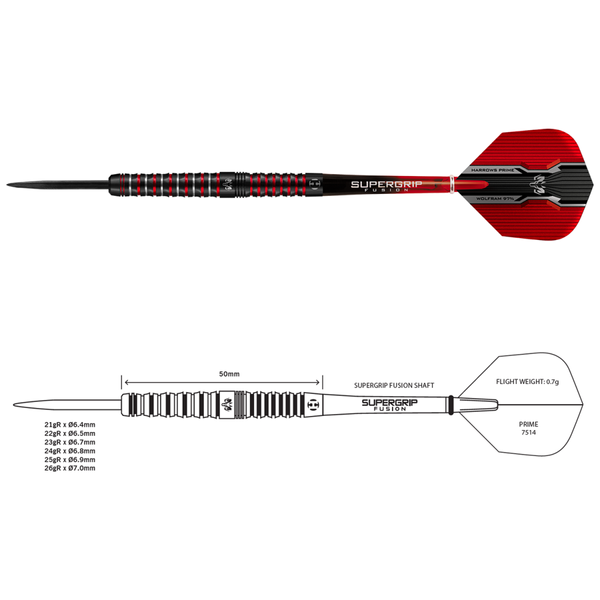 Rzutki Harrows Wolfram Infinity 97% Steeltip