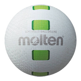 S2Y1550-WG Piłka do siatkówki Molten SOFT VOLLEYBALL DELUXE gumowa biało-zielona